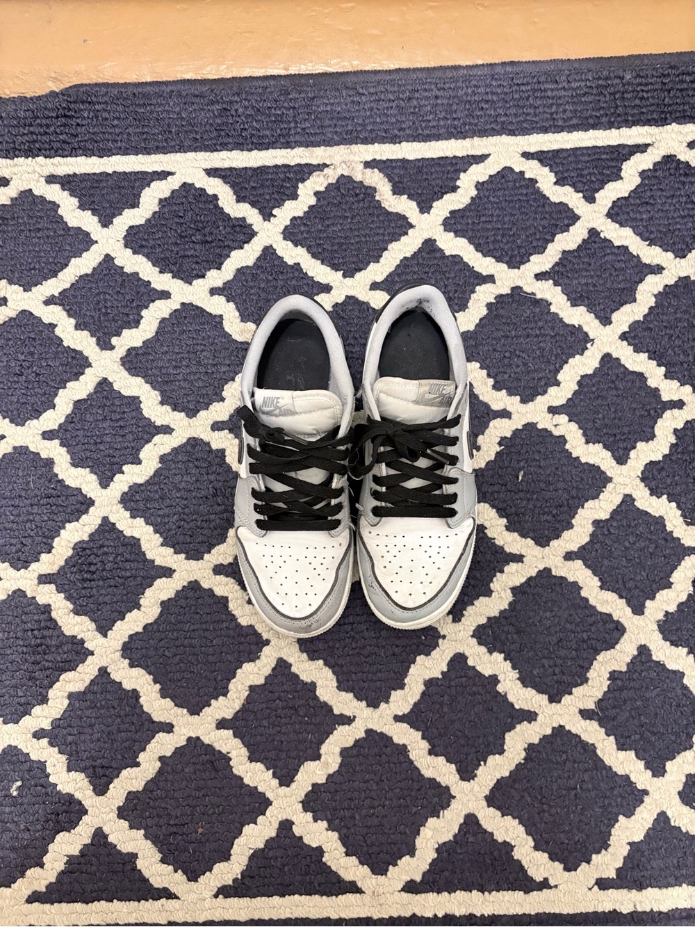 Nike White, Light Gray and Black Low-Top Sneakers